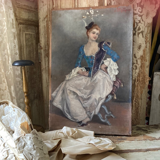 Nineteenth century madame/ oil painting on canvas / french tableau