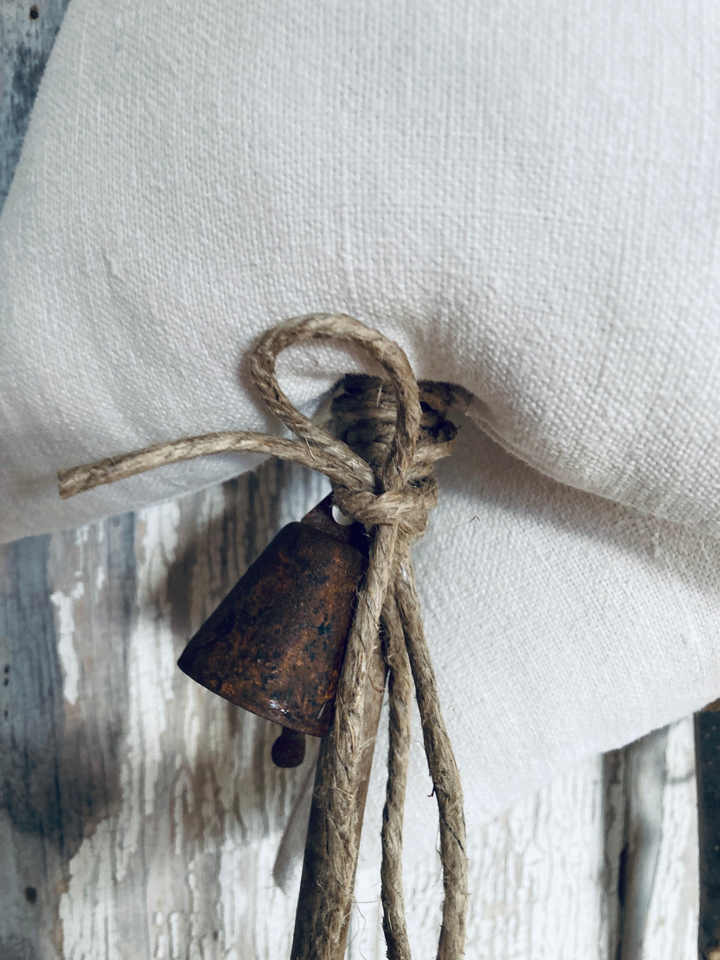 Charming Old french linen hanging christmas trees.