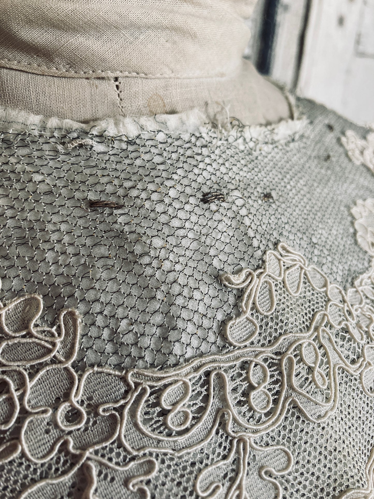 French metal wirework lace collar