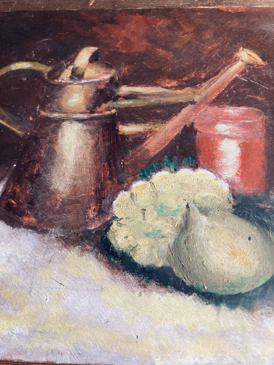 Rustic french oil on board