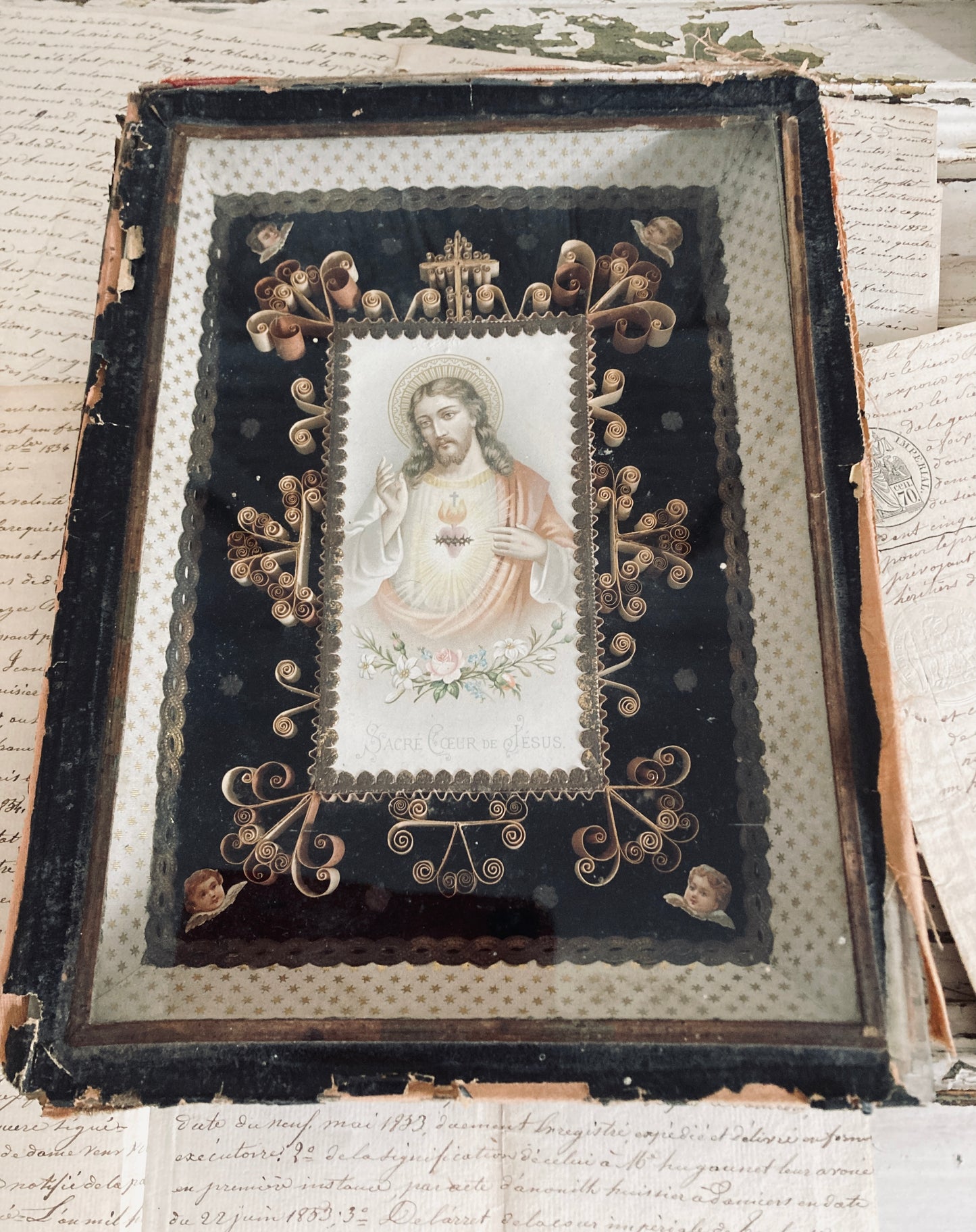 Antique french glorious religious reliquary.