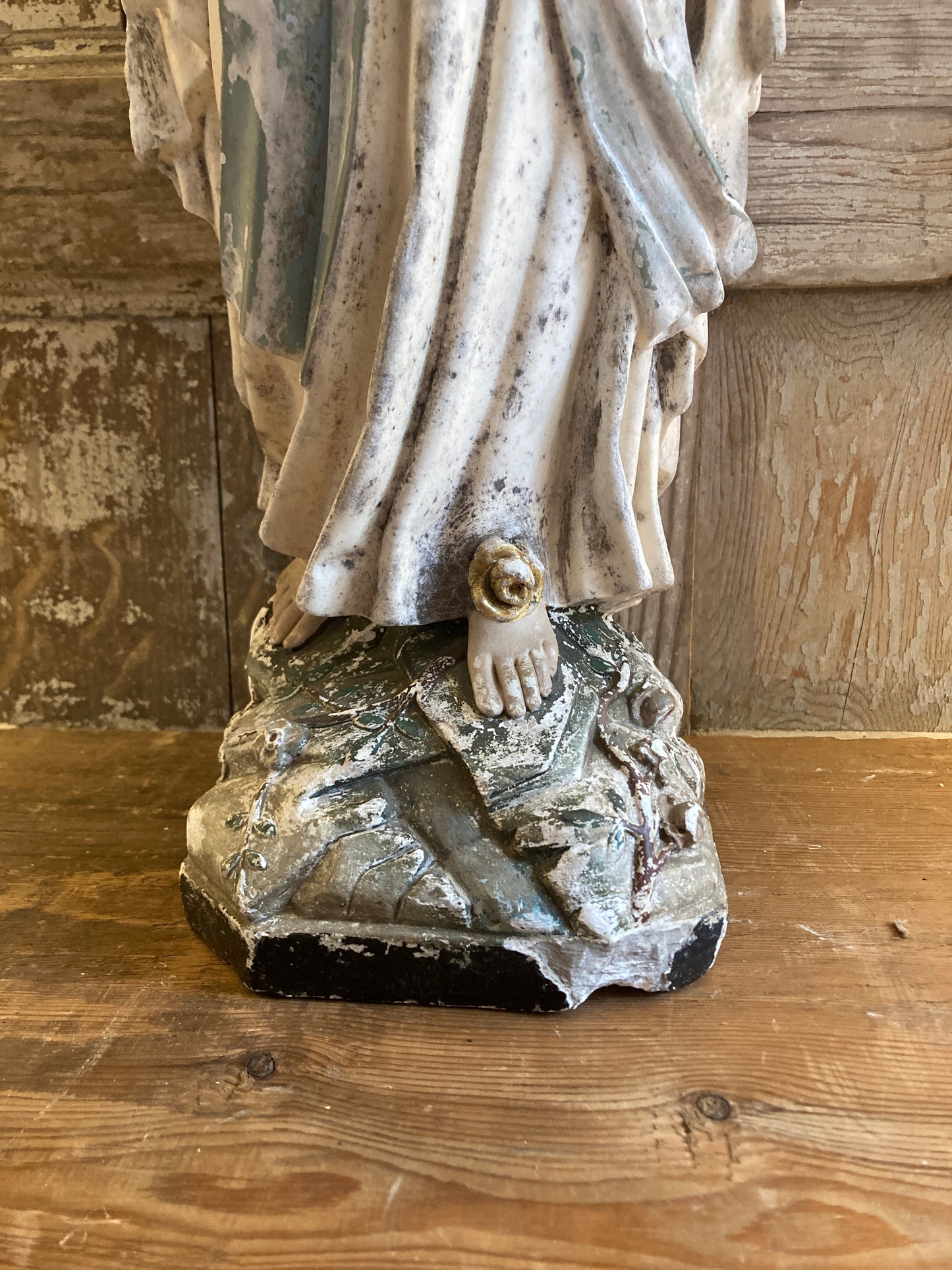Beautiful large french Madonna altar statue.
