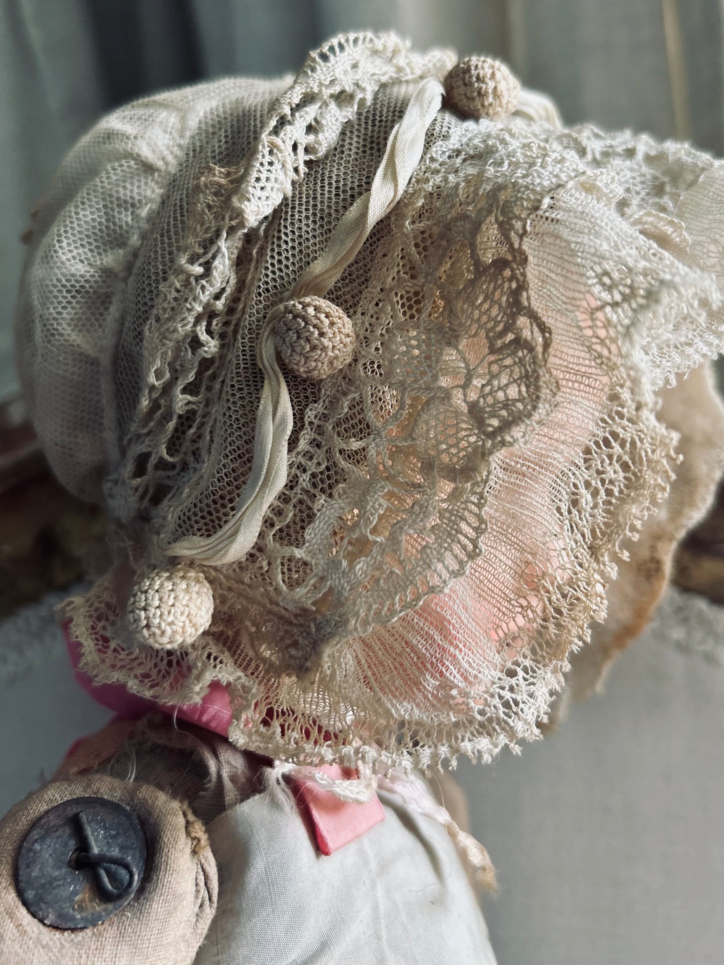 French girl with antique bonnet