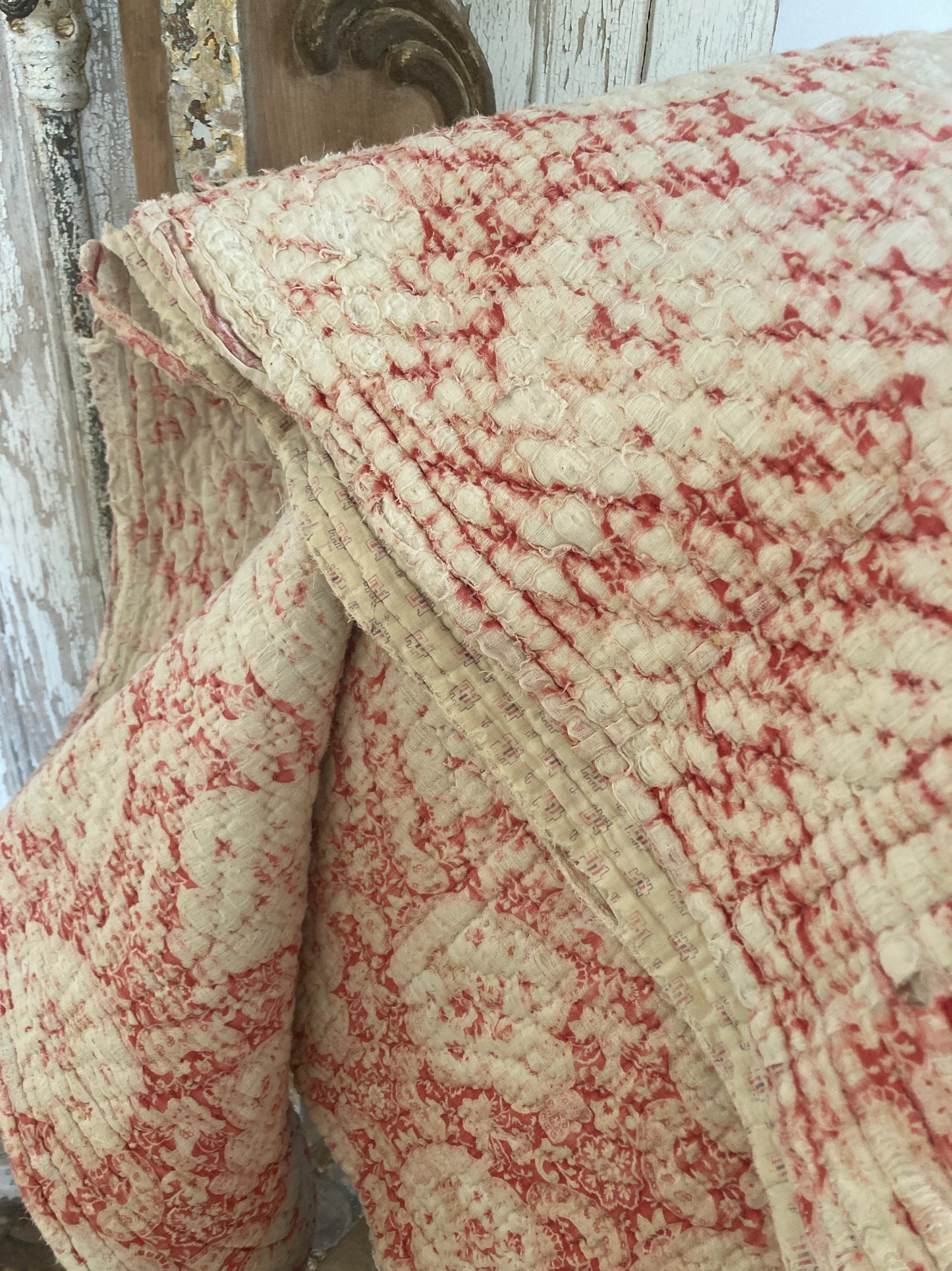 Gorgeous french antique double sided quilt.