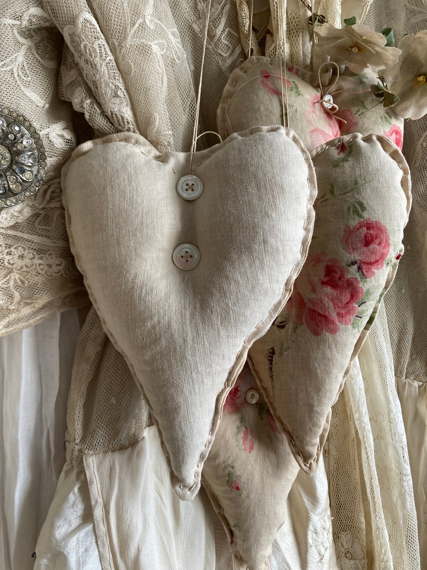 Antique french roses hearts number 3 and 4 and 5