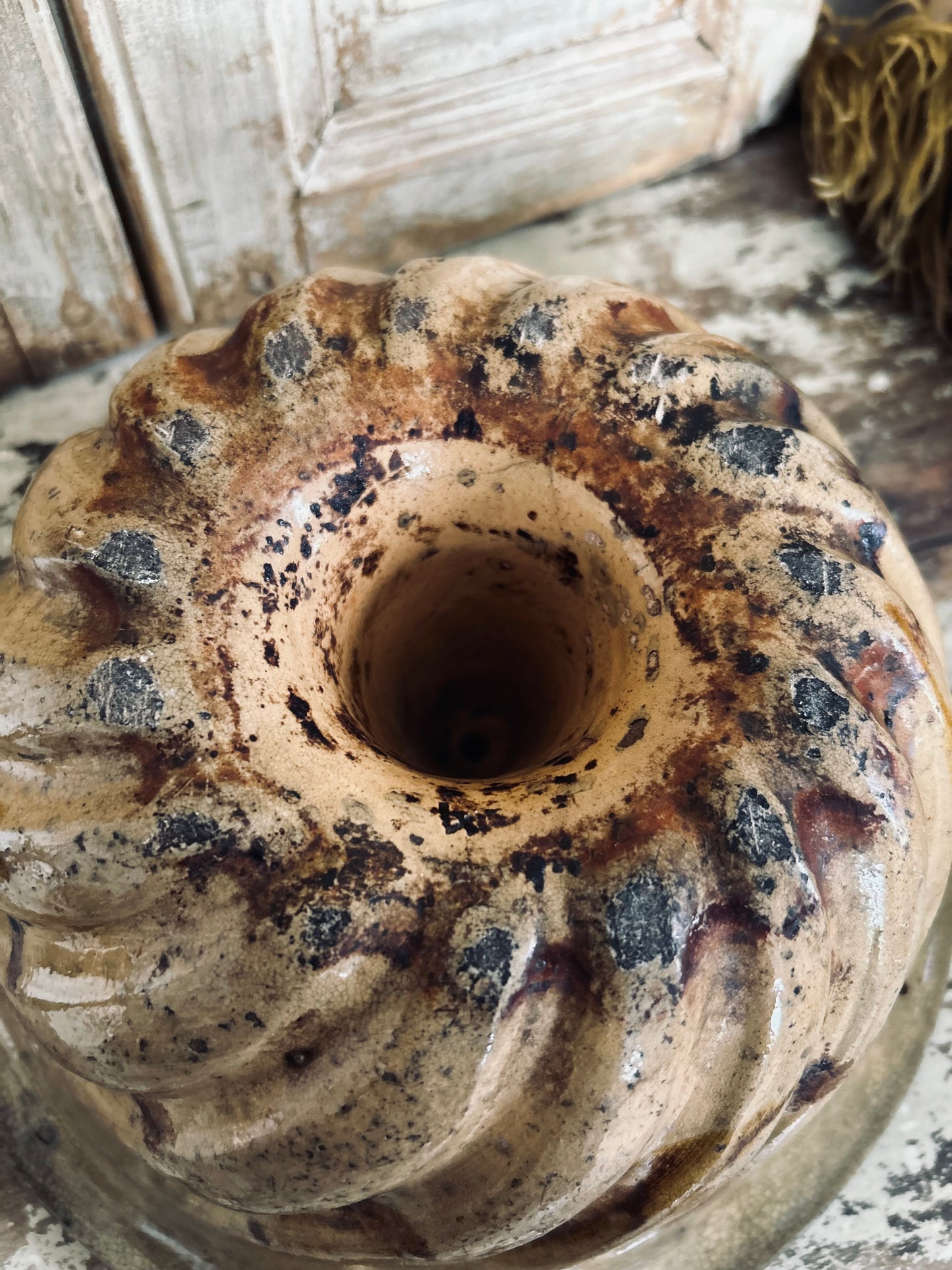Antique rustic glazed french baking mold