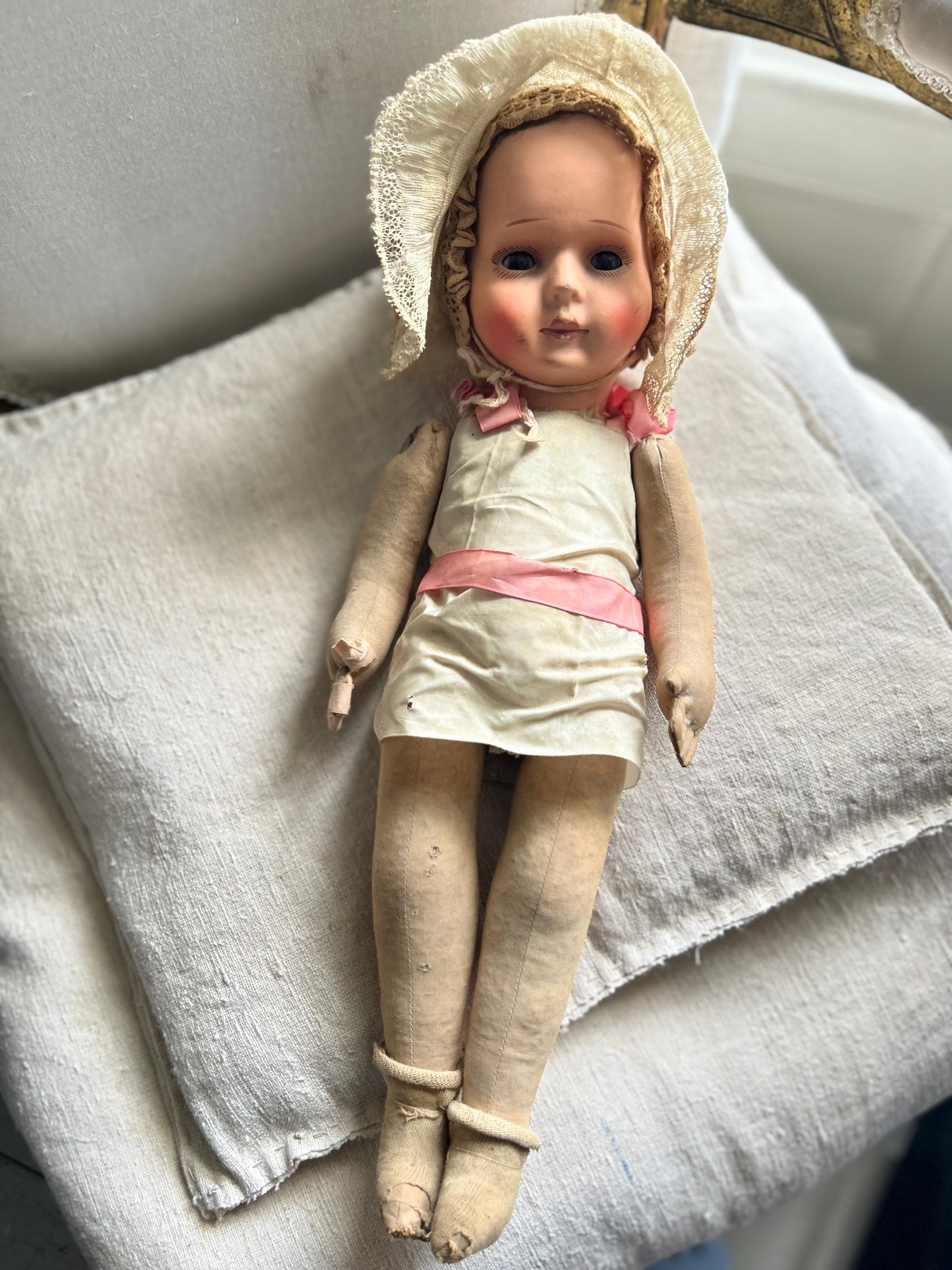 French girl with antique bonnet