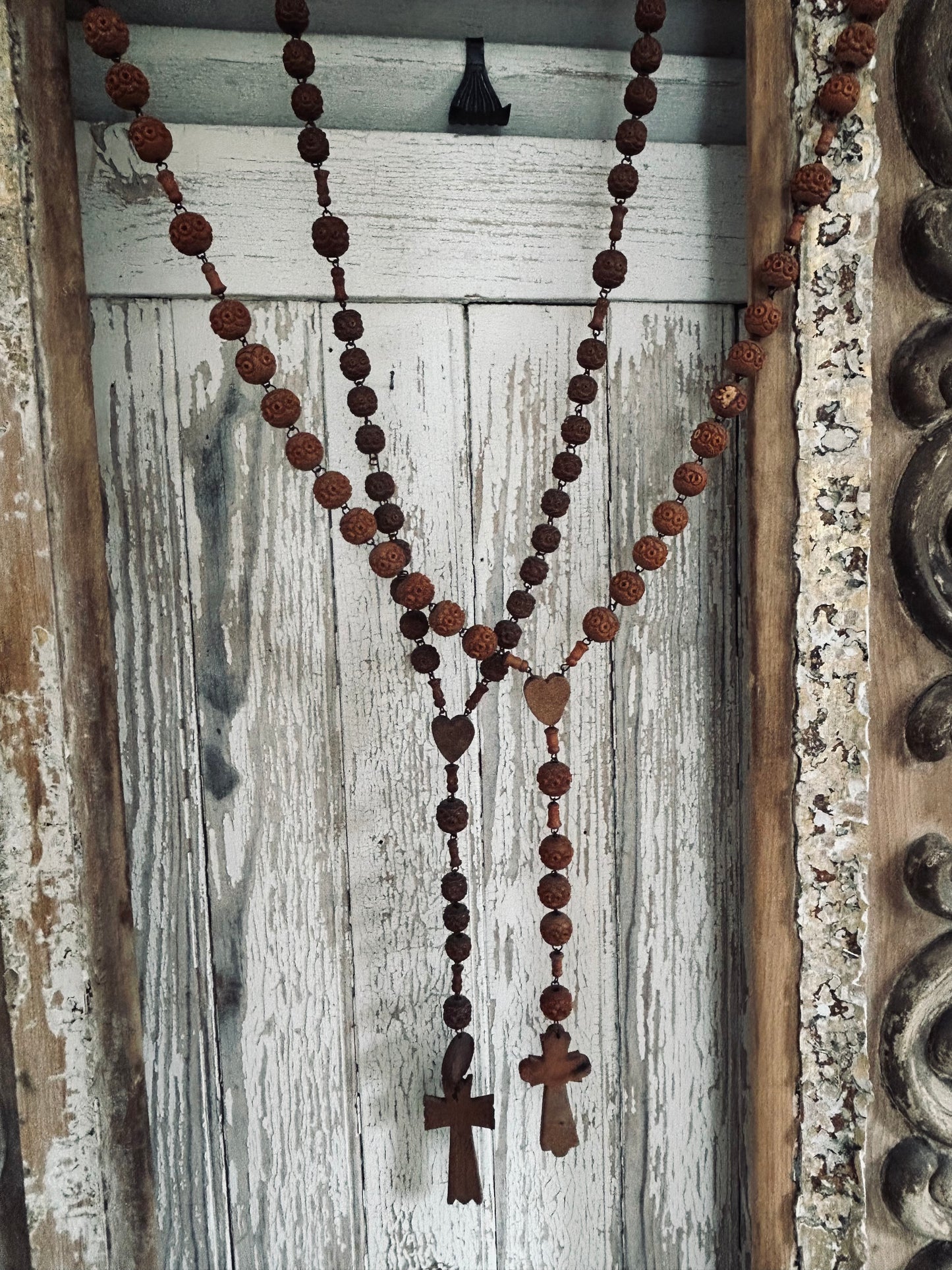 Antique french religious large rosary.