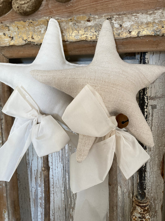 Old french linen stars on sticks