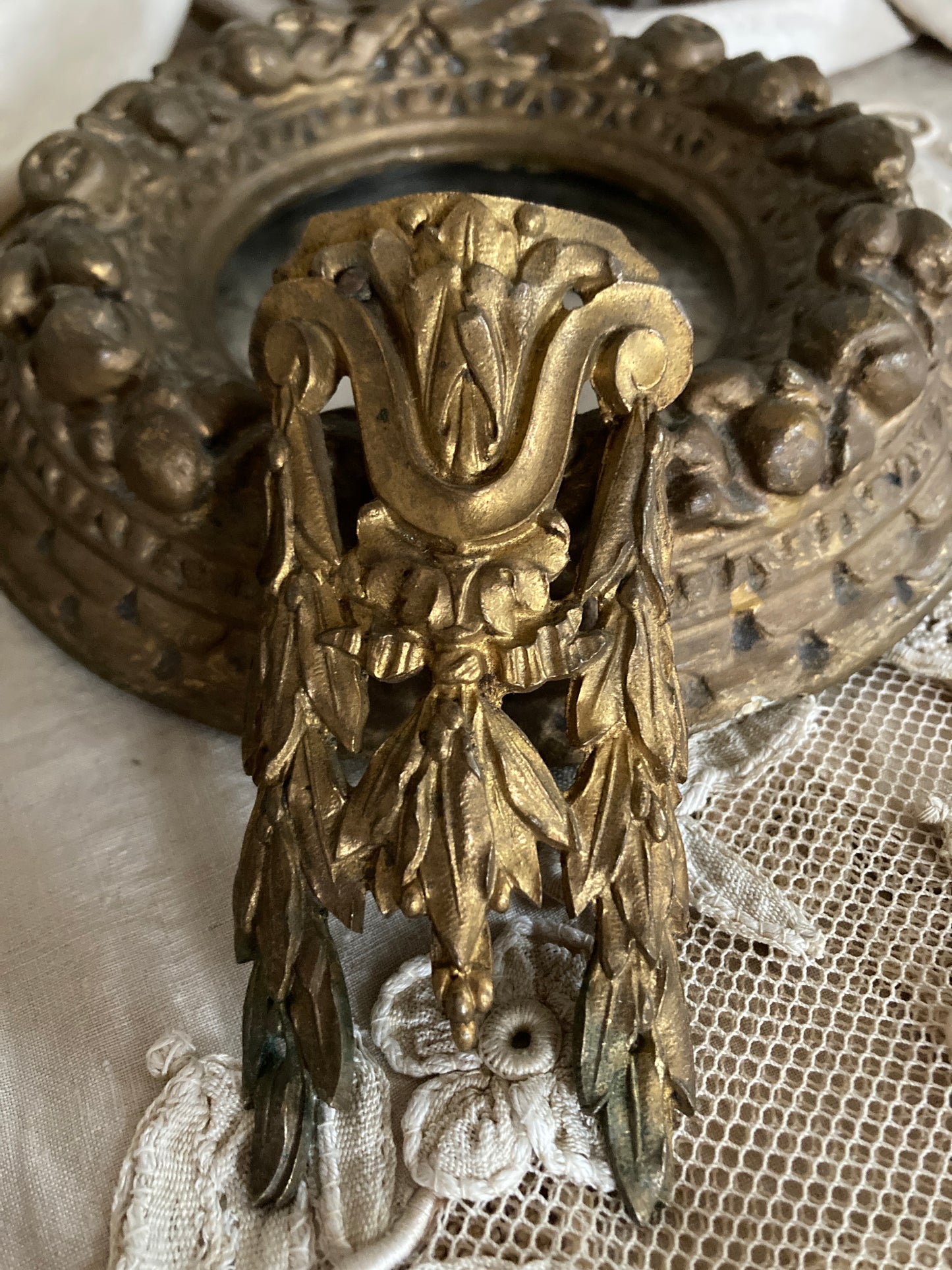 Pair of French antique ormulu mounts.