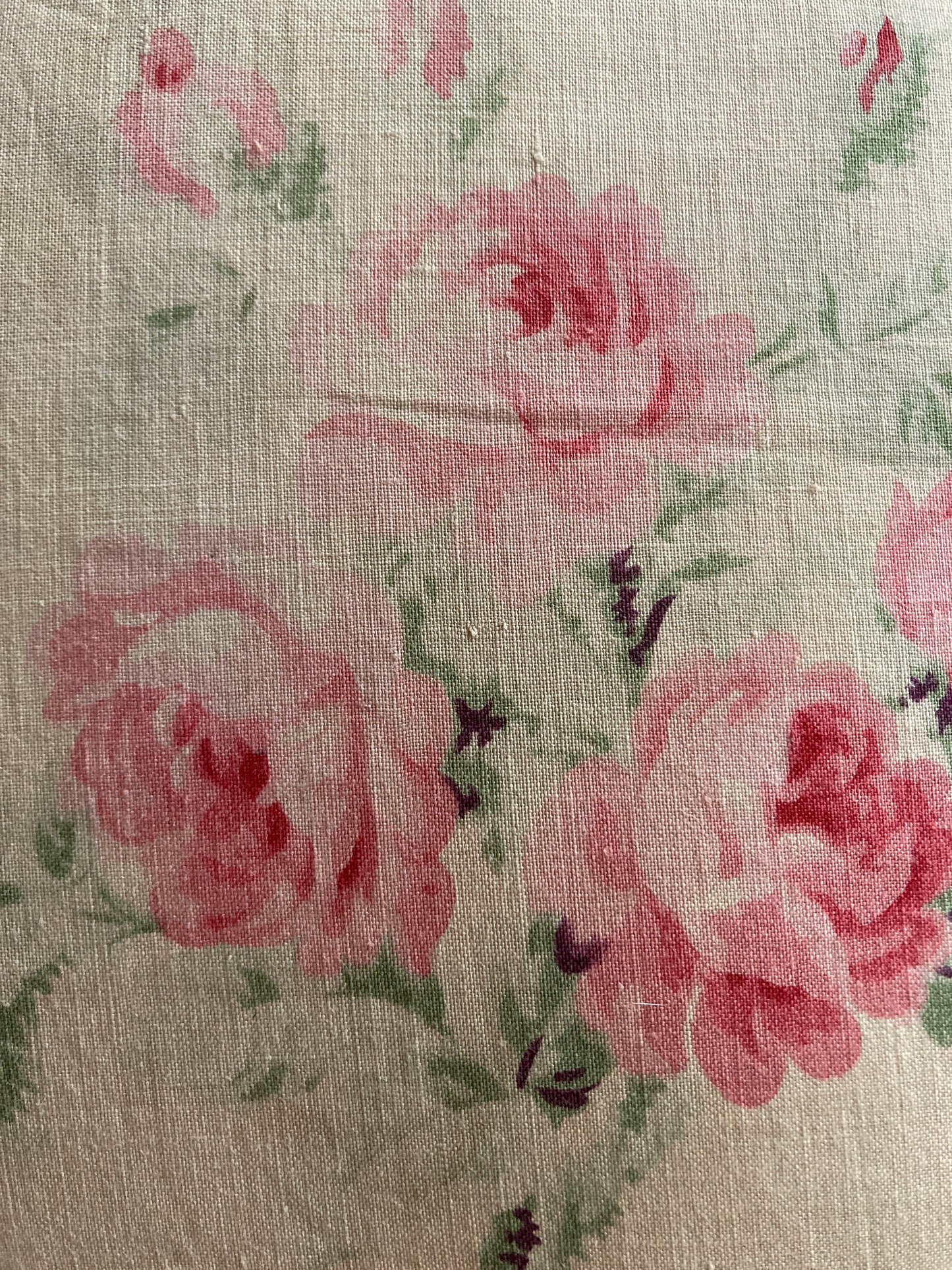 Antique french roses textile cushion