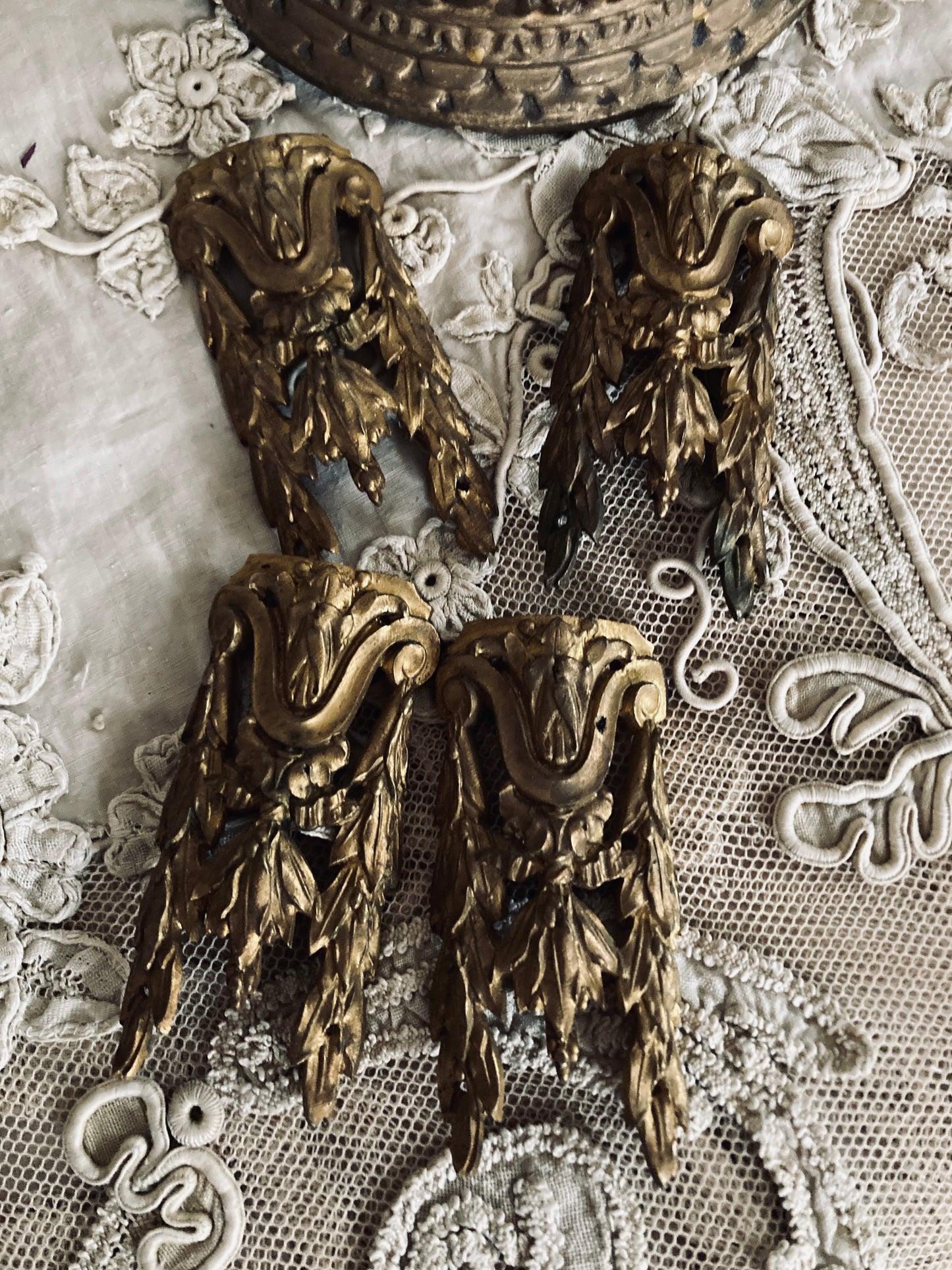 Pair of French antique ormulu mounts.