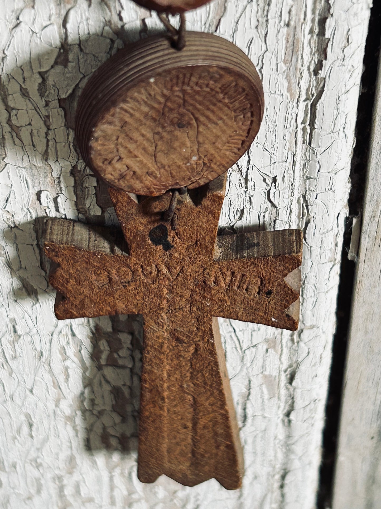 Antique french religious large rosary.
