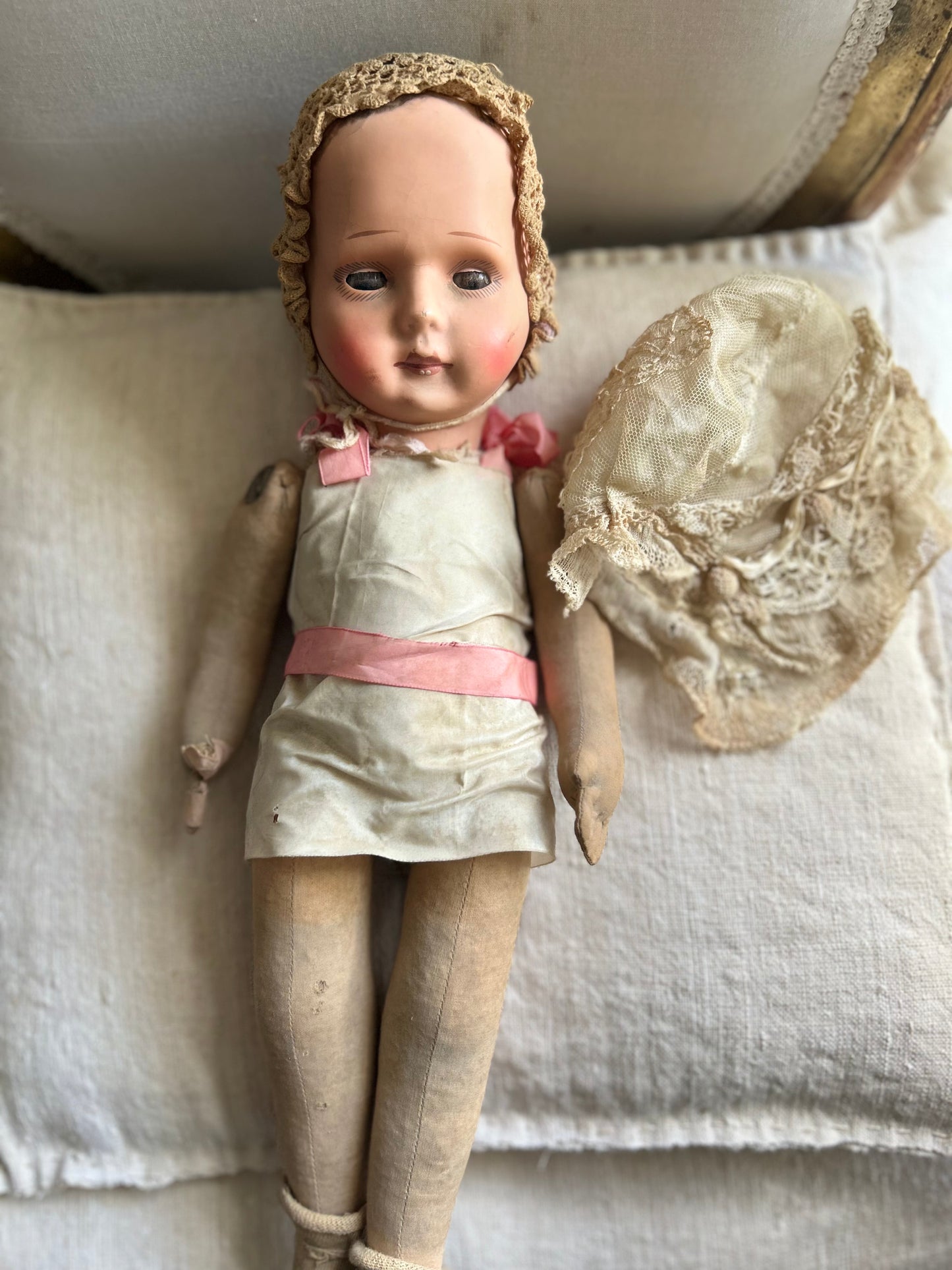 French girl with antique bonnet