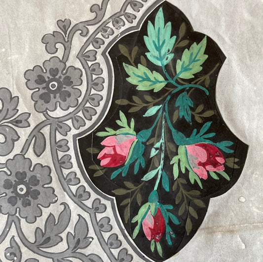 Rose buds on grey