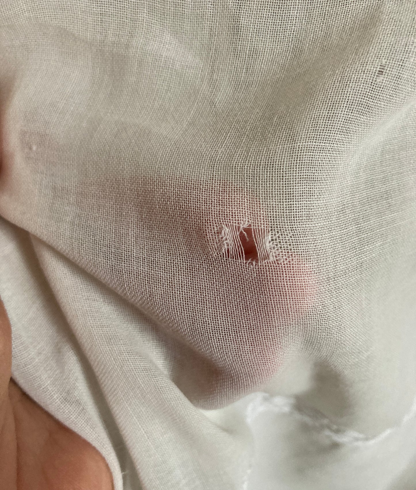 French antique long panel with gorgeous details and cutwork.