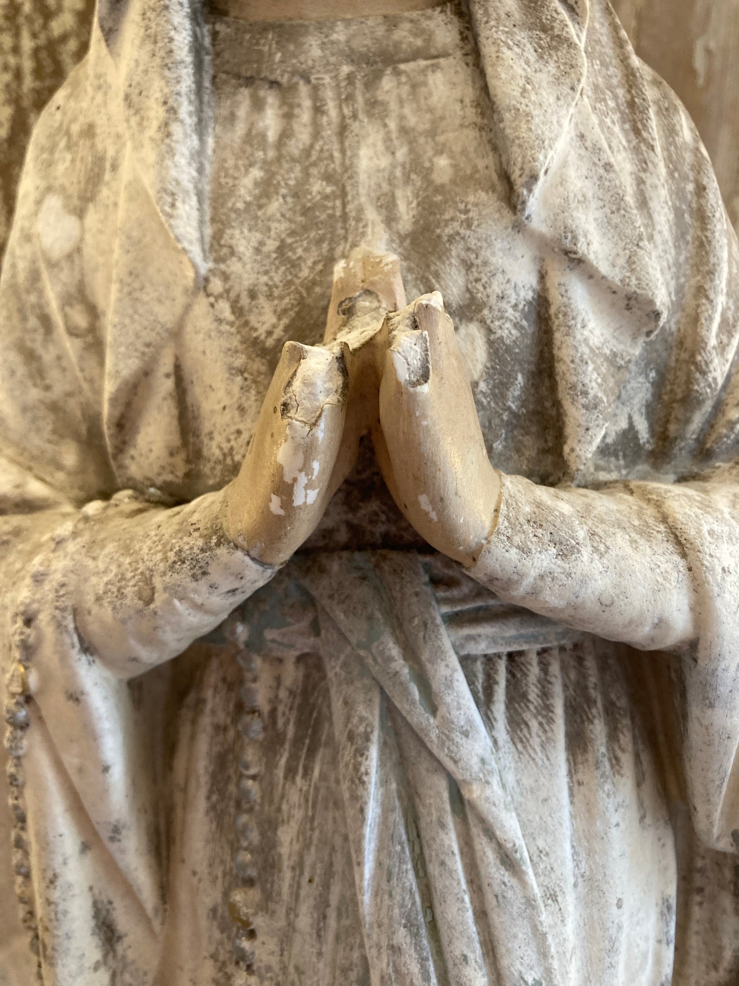Beautiful large french Madonna altar statue.