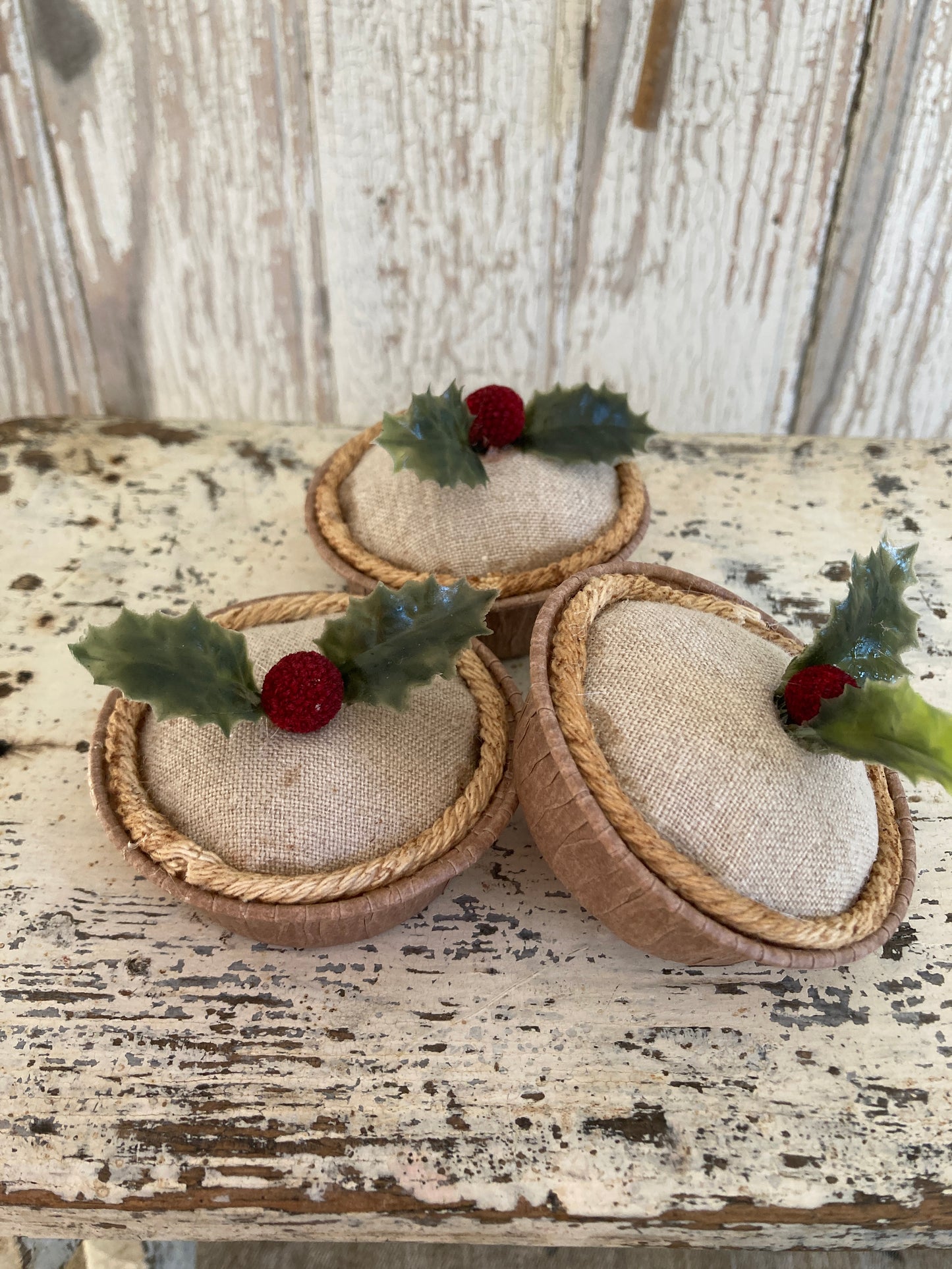 Trio of Christmas mince pies.