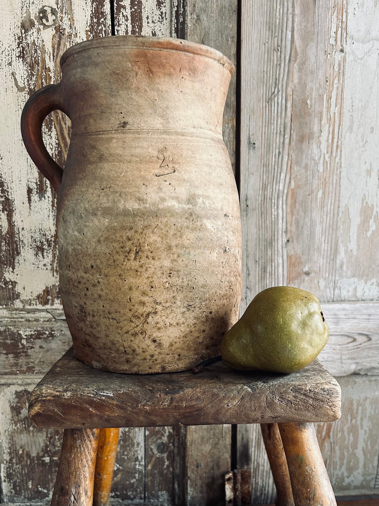 Large french terracotta water/ cider jug