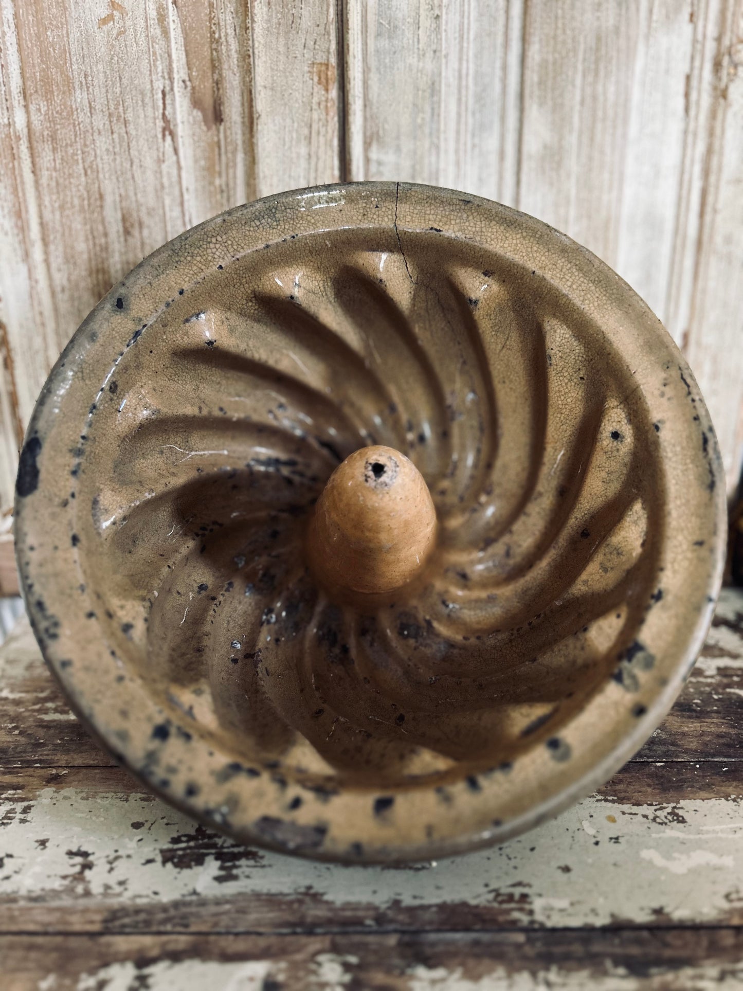 Antique rustic glazed french baking mold