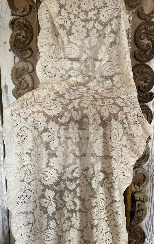 Stunning antique blonde lace shawl