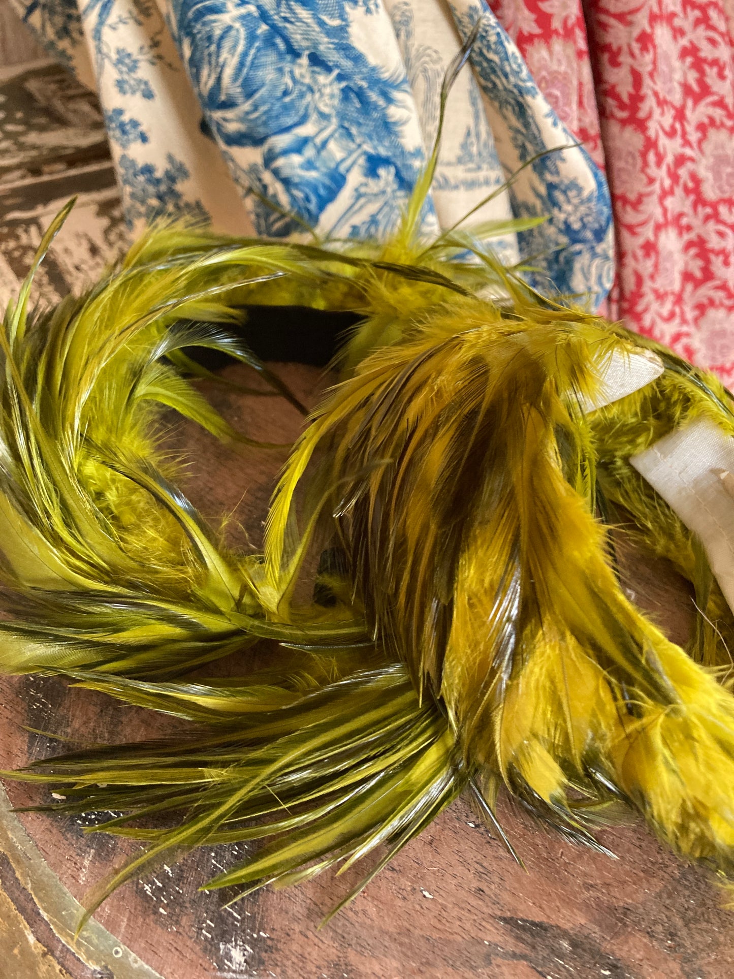 Three Paris millinery feather bands