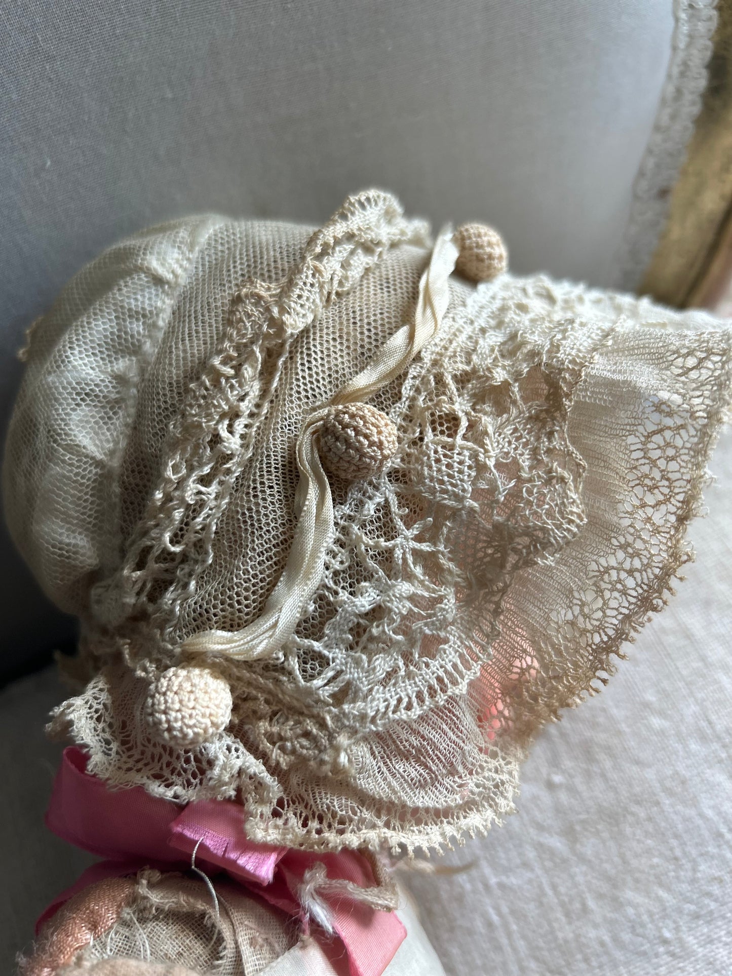 French girl with antique bonnet
