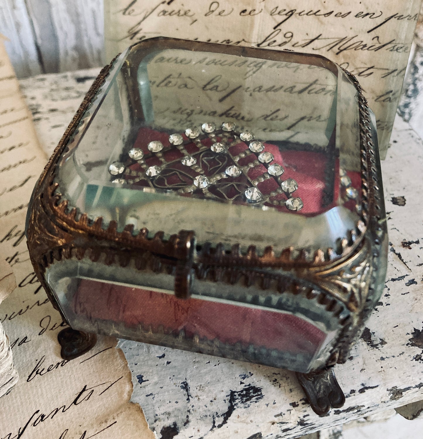 Nineteenth century square french casket.