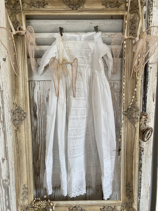 French white fine cotton Christening gown