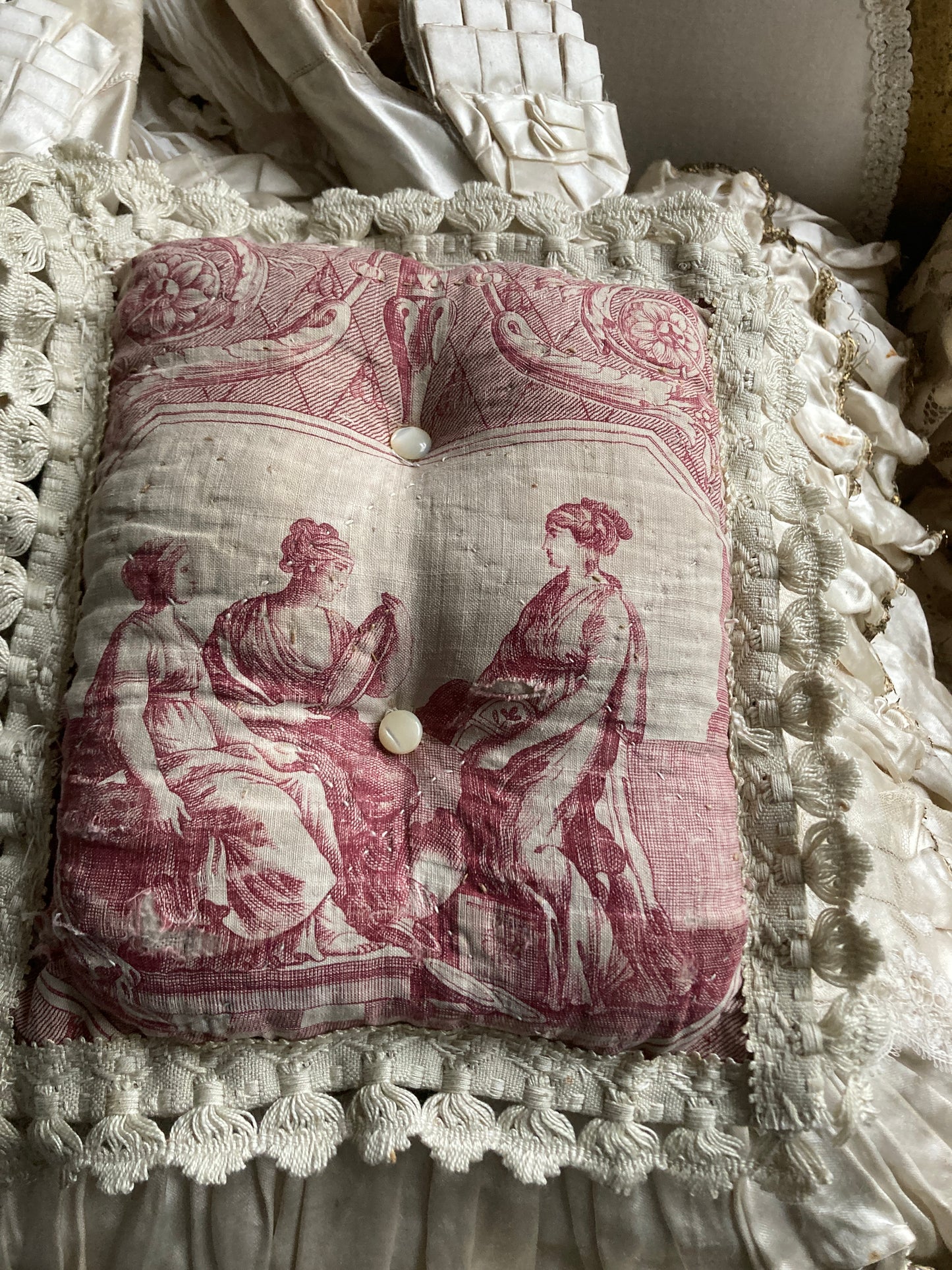 Antique french toile and lavender filled. No 4.