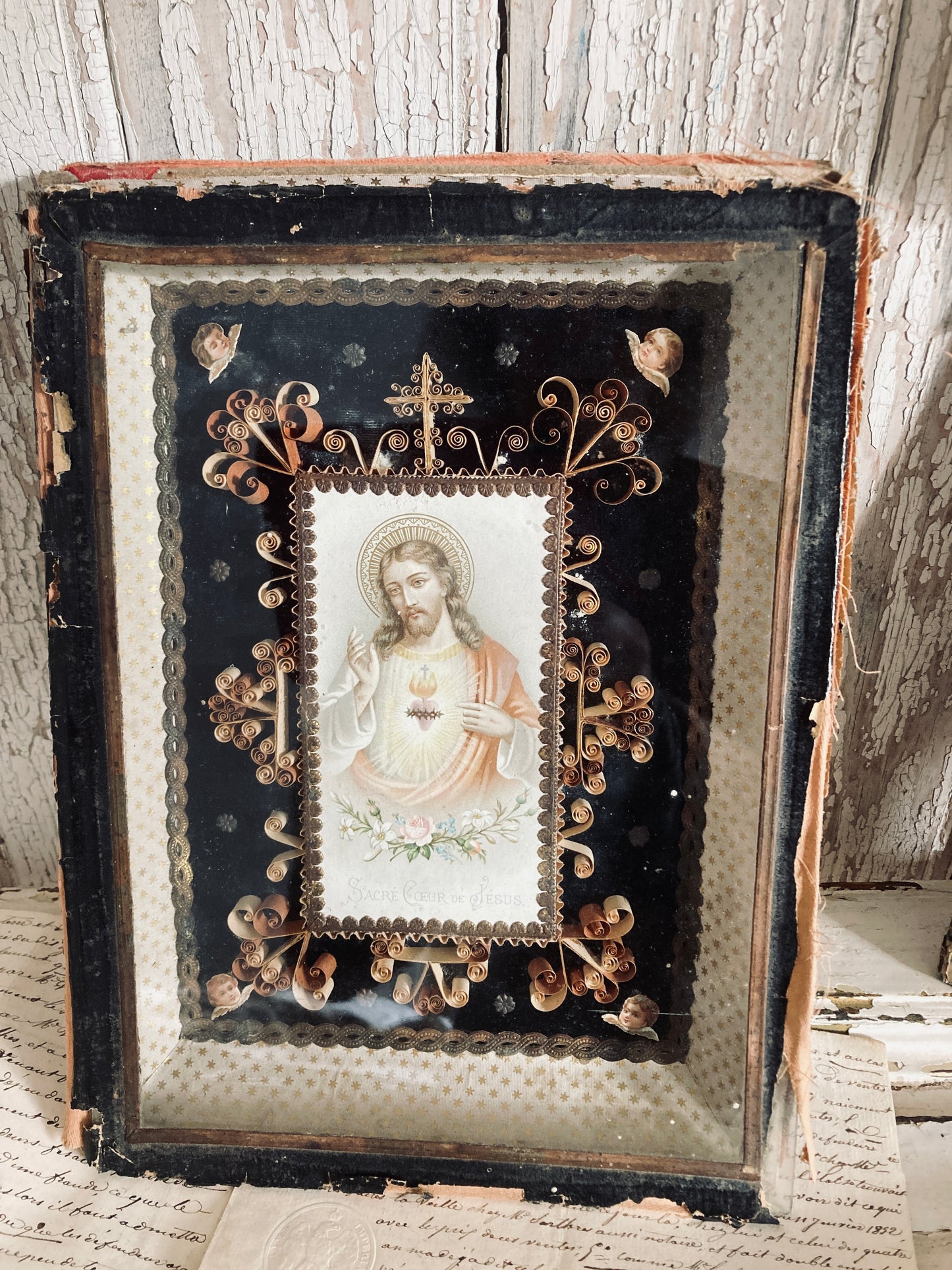 Antique french glorious religious reliquary.
