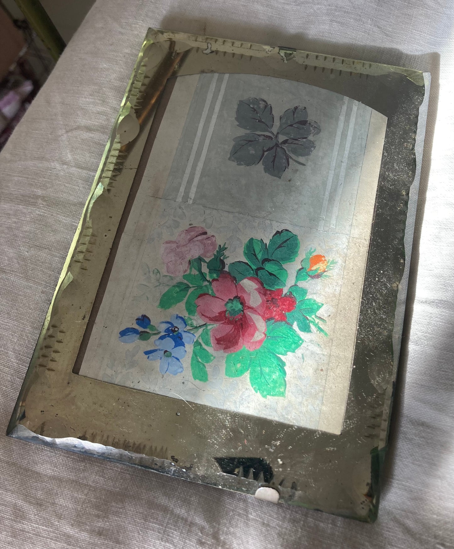Handpainted framed nineteenth century Roses