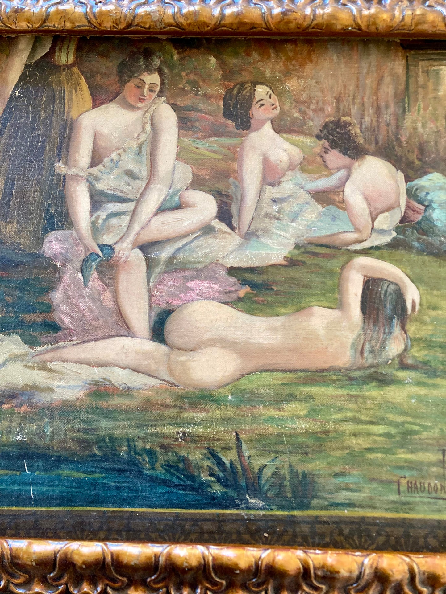 La Belle Epoque French nudes oil on canvas. 1912