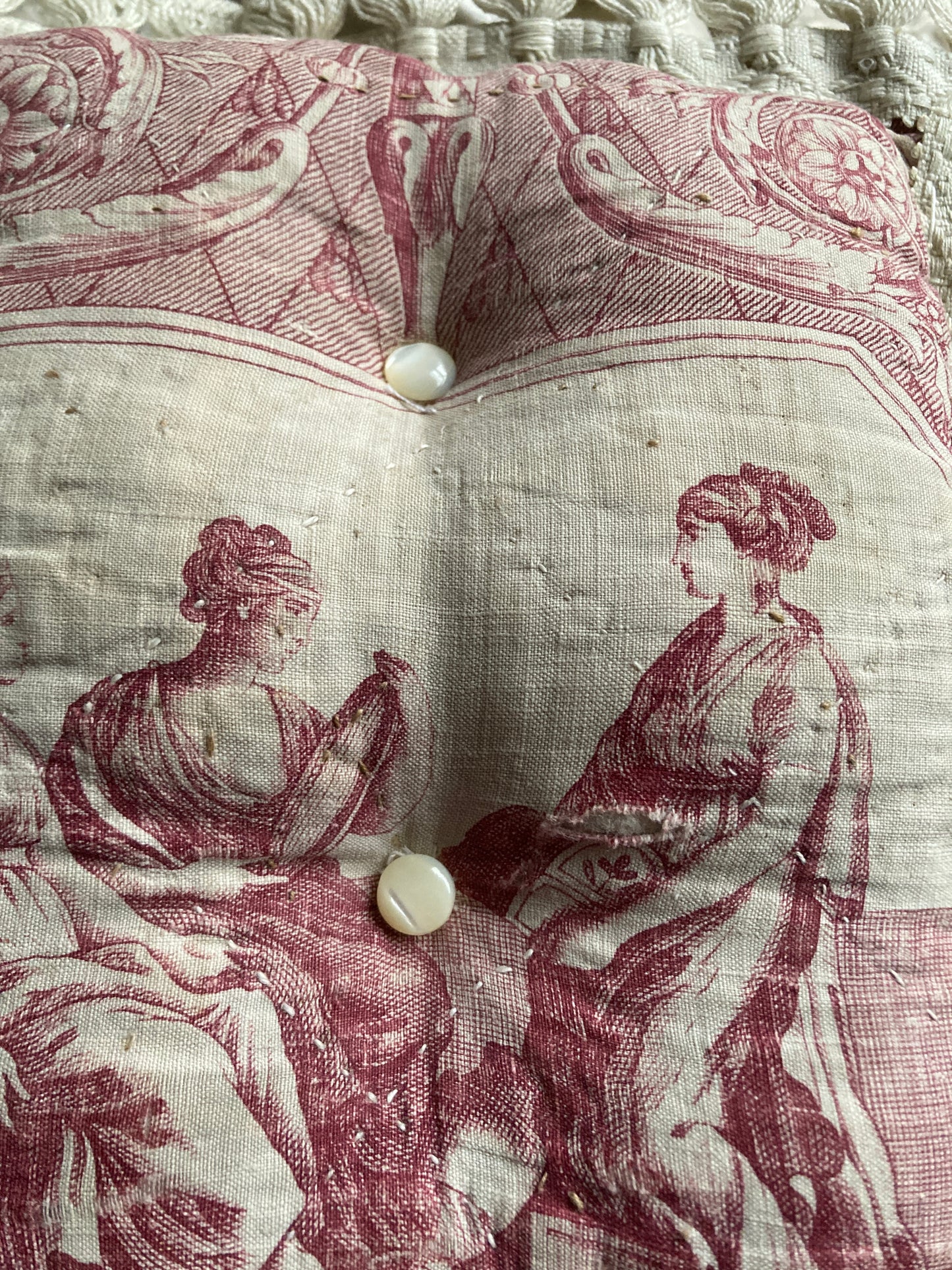 Antique french toile and lavender filled. No 4.