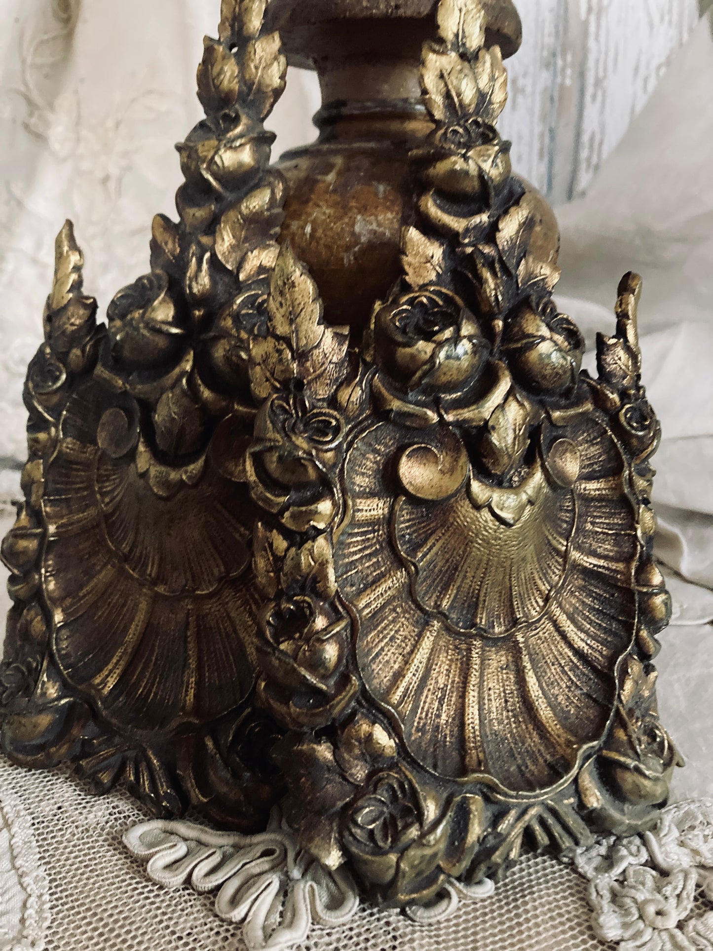 Pair of large ornate French ormulu mounts.