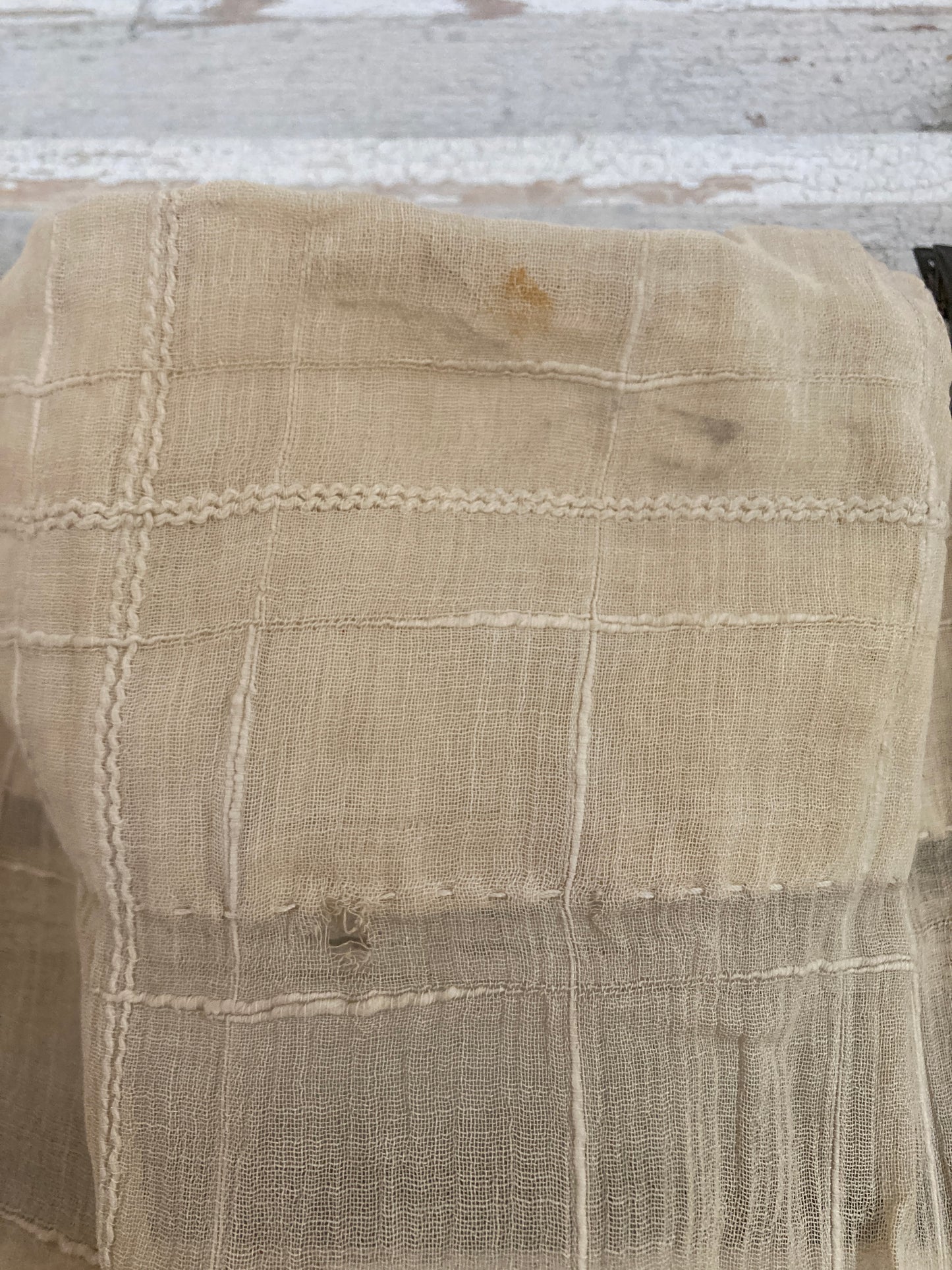 French cafe curtain with divine grape crochet tassels.