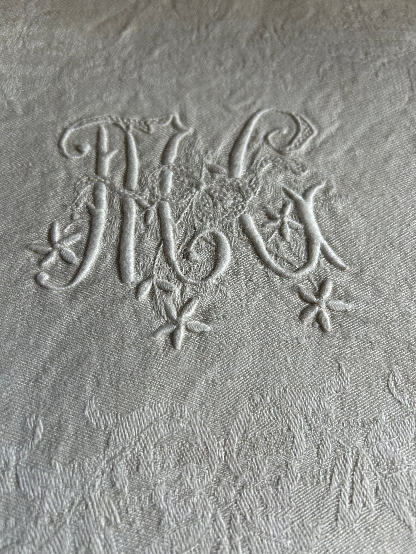 Set of antique french monogrammed linens
