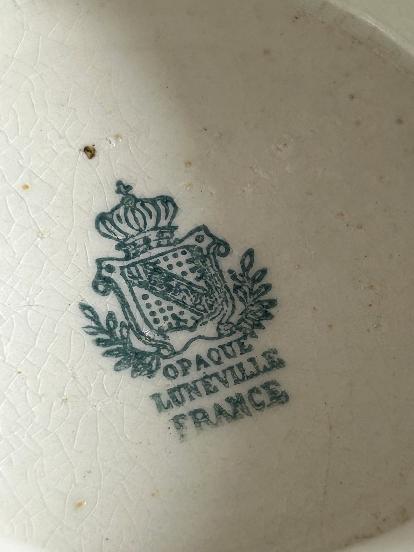 Large old white french soupier.