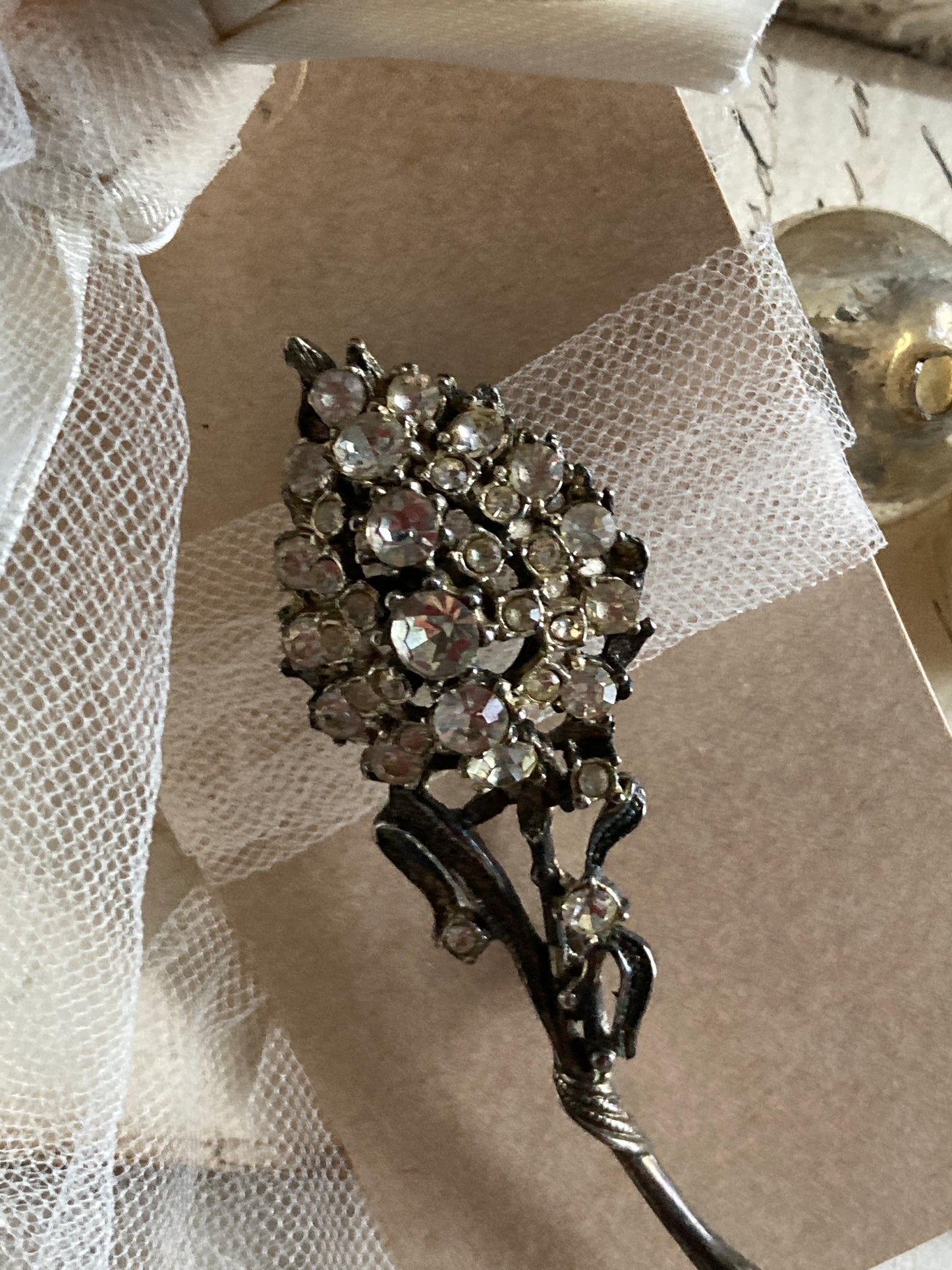 Antique paste Floral brooch