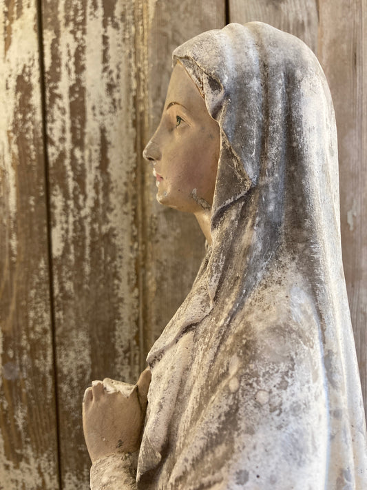 Beautiful large french Madonna altar statue.