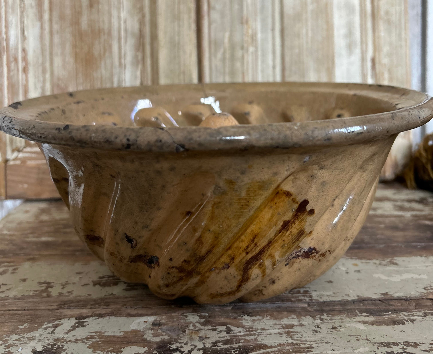 Antique rustic glazed french baking mold