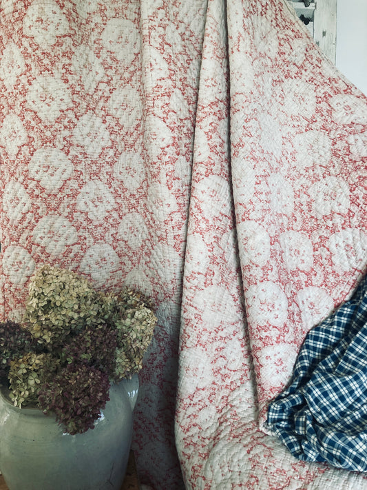 Gorgeous french antique double sided quilt.