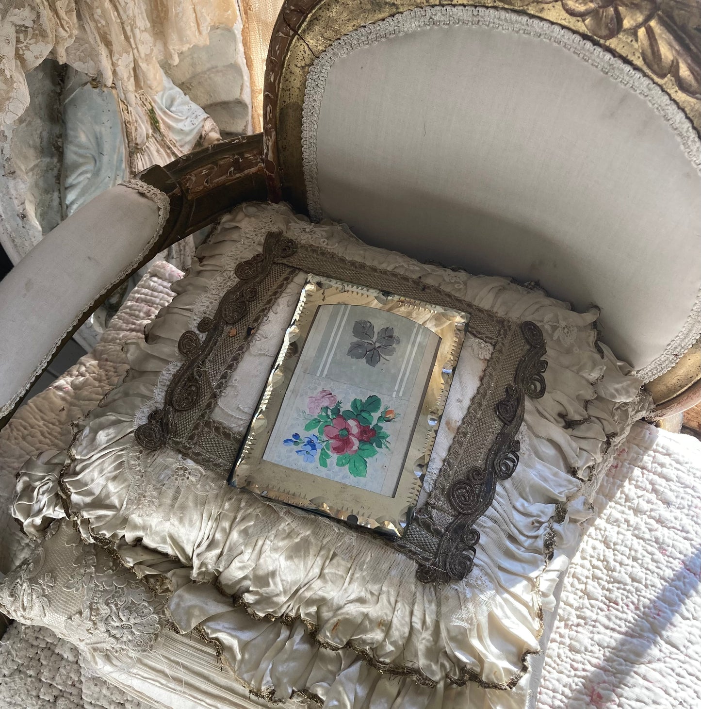 Handpainted framed nineteenth century Roses