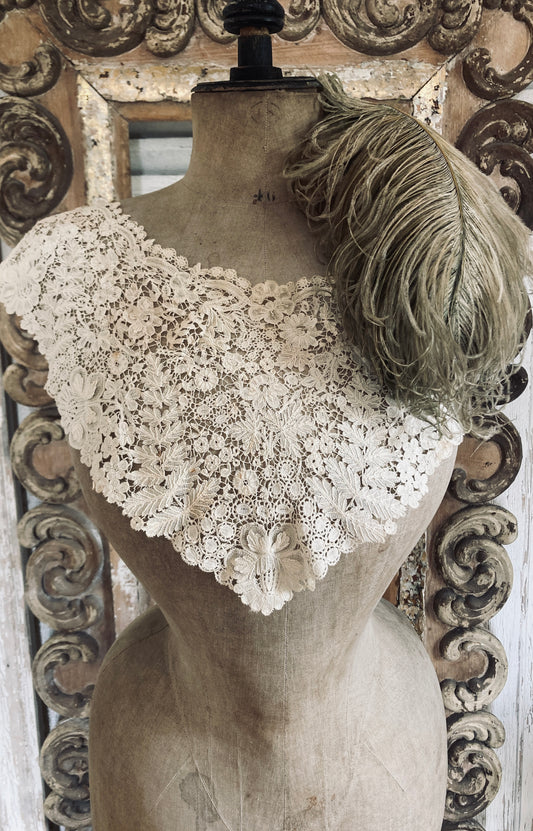 Antique brussels lace collar