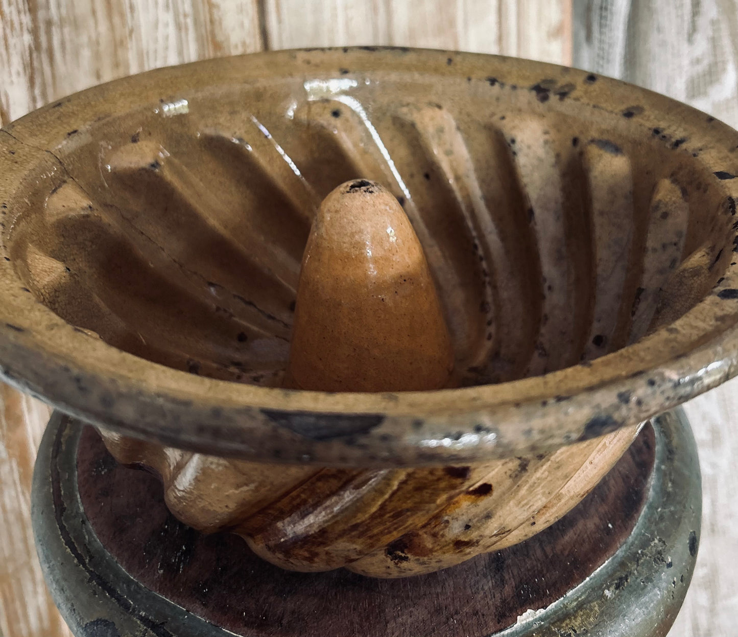 Antique rustic glazed french baking mold