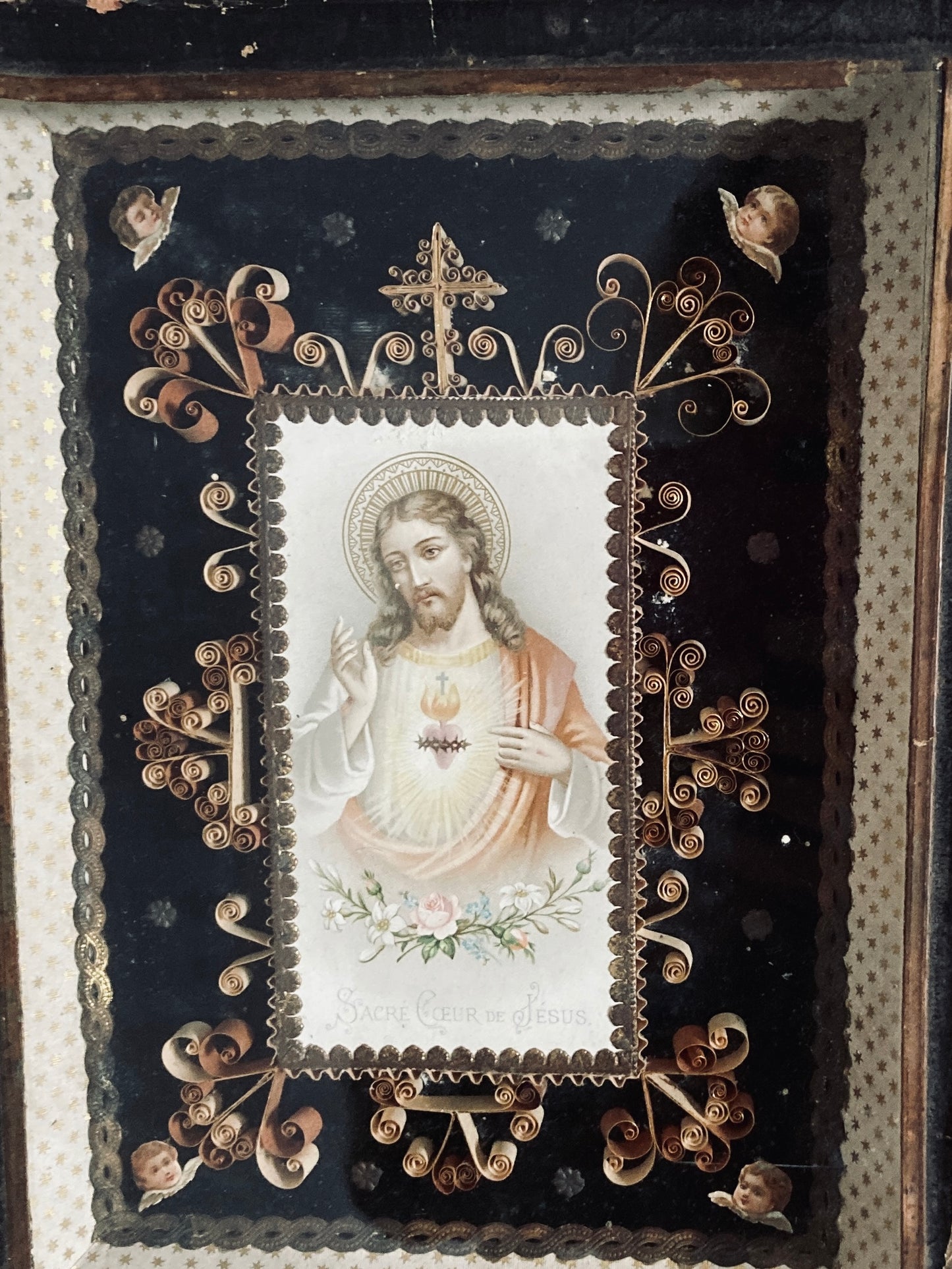 Antique french glorious religious reliquary.