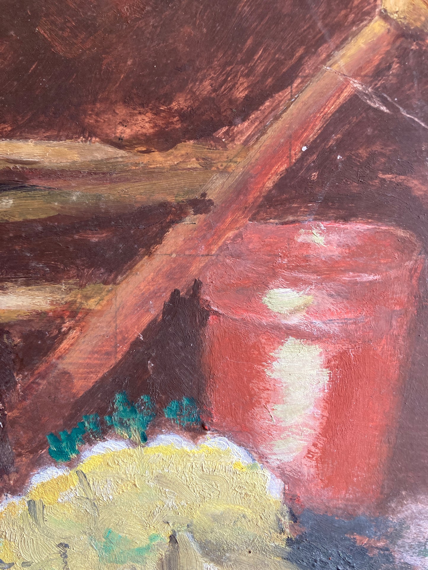 Rustic french oil on board