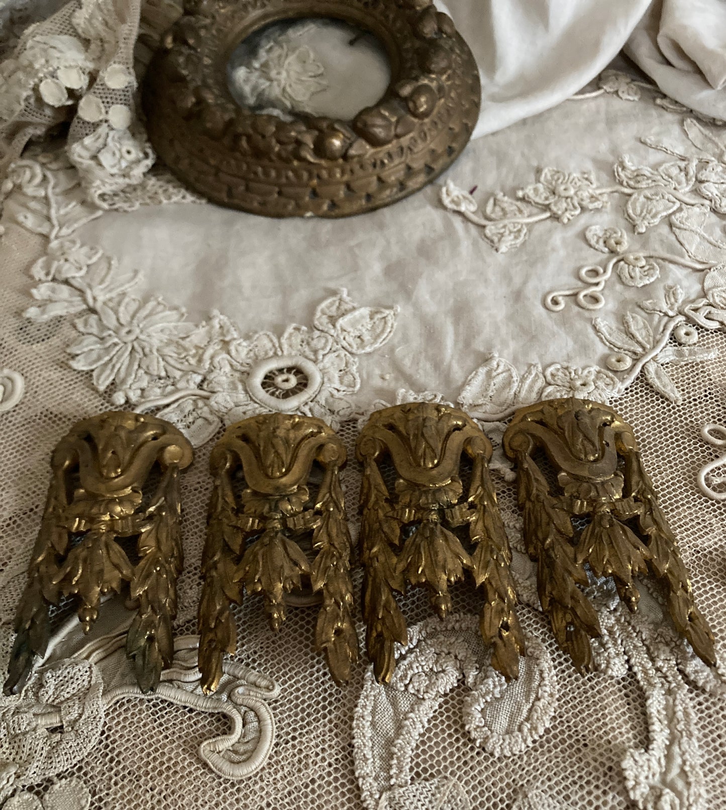 Pair of French antique ormulu mounts.