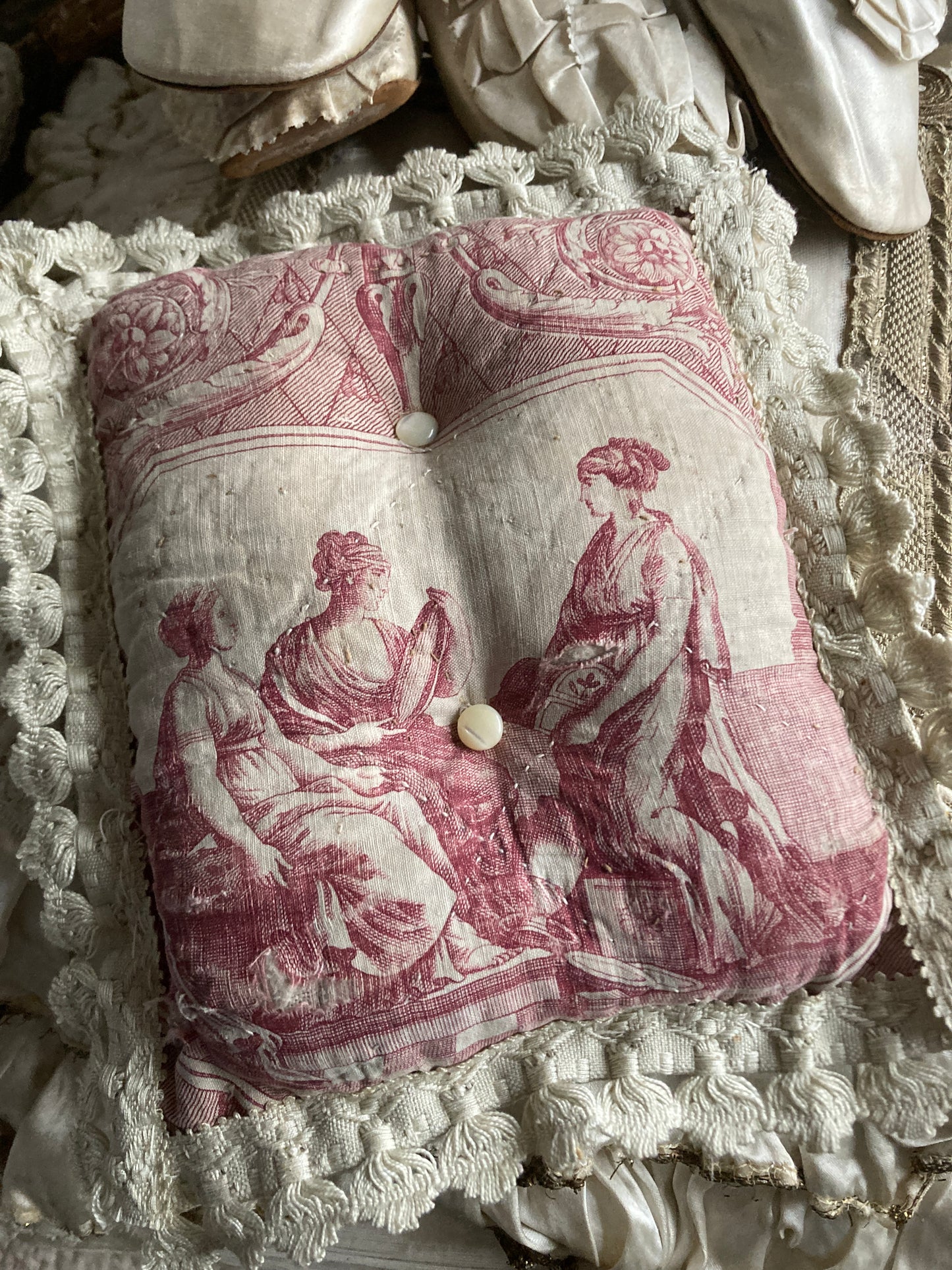 Antique french toile and lavender filled. No 4.