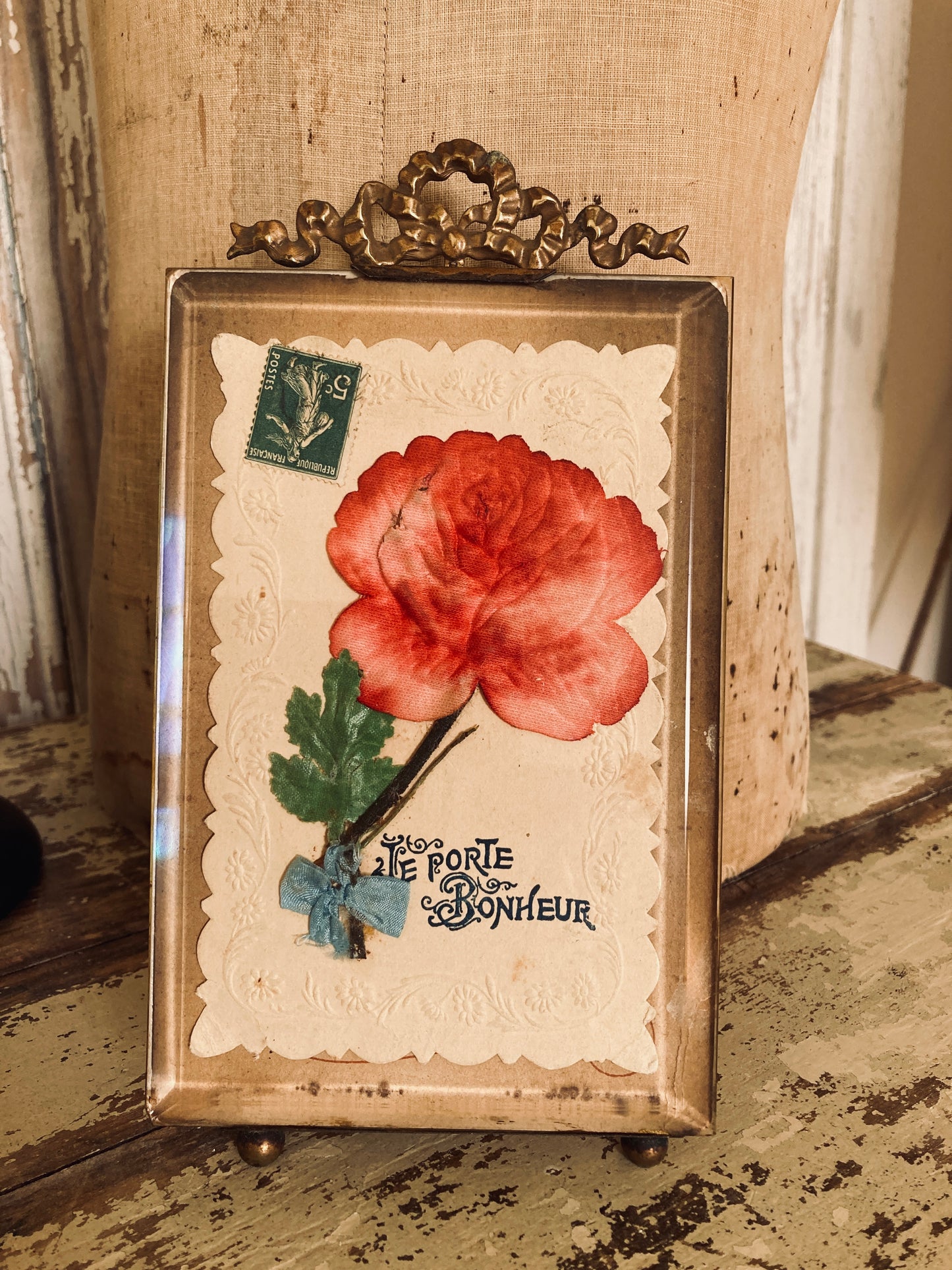 Antique french glass picture frame. No 1.